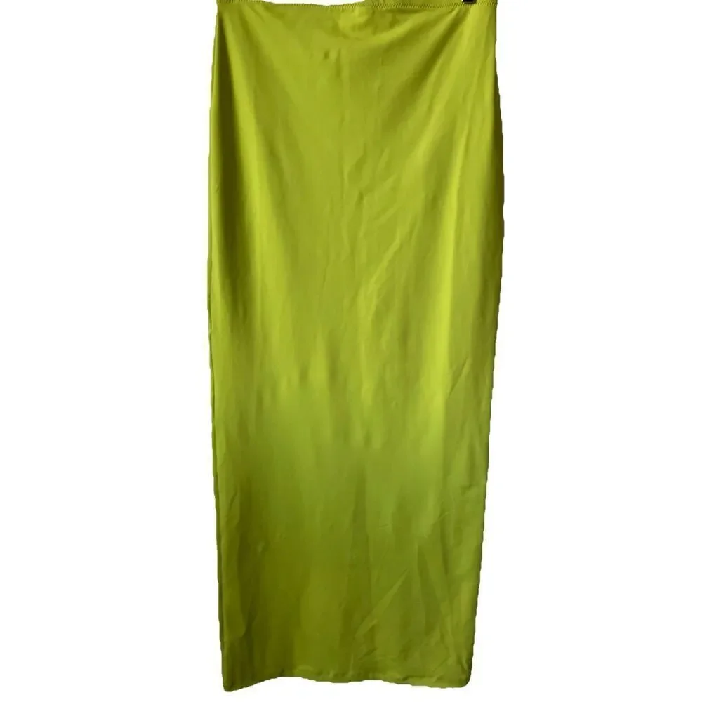 New SKIMS Recycled Swim Cut Out Long Maxi Tube Skirt in Citrus Size Large